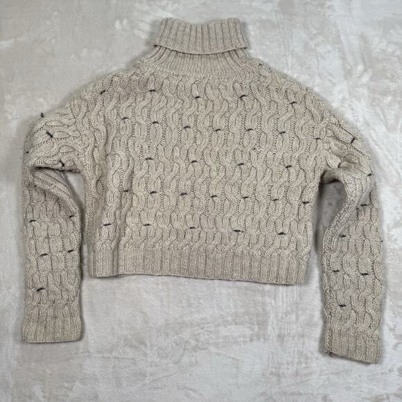 Fenn Wright Manson Wool Cable Knit Cropped Turtleneck Sweater Women's Size S - Picture 6 of 10